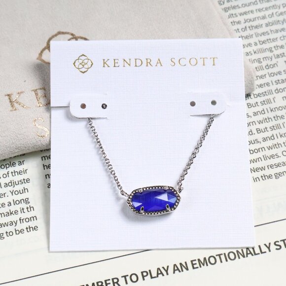 Kendra Scott Jewelry - Kendra Scott Elisa Silver Cobalt Cat's Eye Necklace